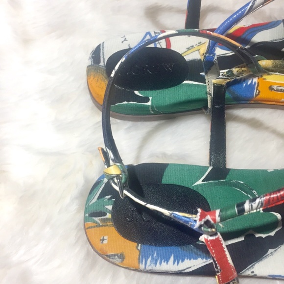 J. Crew T-strap sandals in postcard print 12 - Picture 6 of 8
